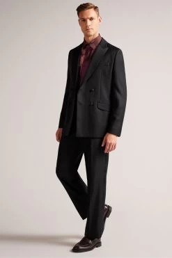 Ted Baker Lagan Black Slim Fit Double Breasted Suit: Jacket -Fashion Men Shop D71493s4