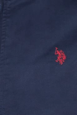 U.S. Polo Assn. Mens Blue Cotton Twill Harrington Jacket -Fashion Men Shop D72520s5