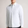 Ted Baker Witone White Woven Herringbone Shirt