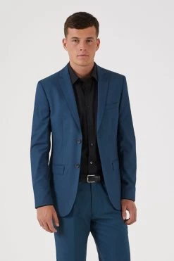 Skopes Sultano Teal Blue Slim Fit Sustainable Suit Jacket