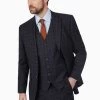 Jeff Banks Navy Blue Check Travel Jacket