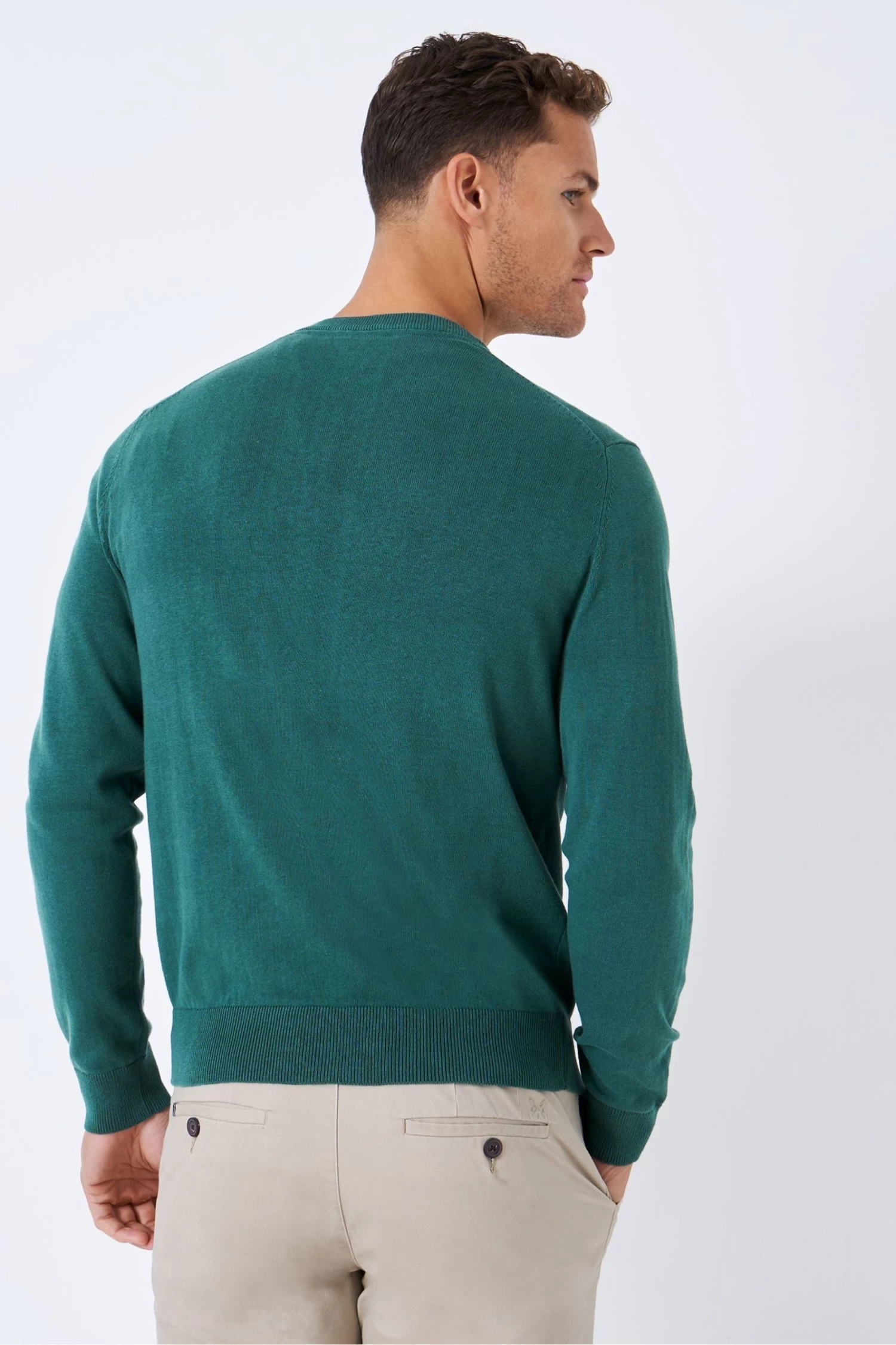 Crew Clothing Company Jade Green Cotton Classic Jumper 4 Crew Clothing Company Jade Green Cotton Classic Jumper - Image 2