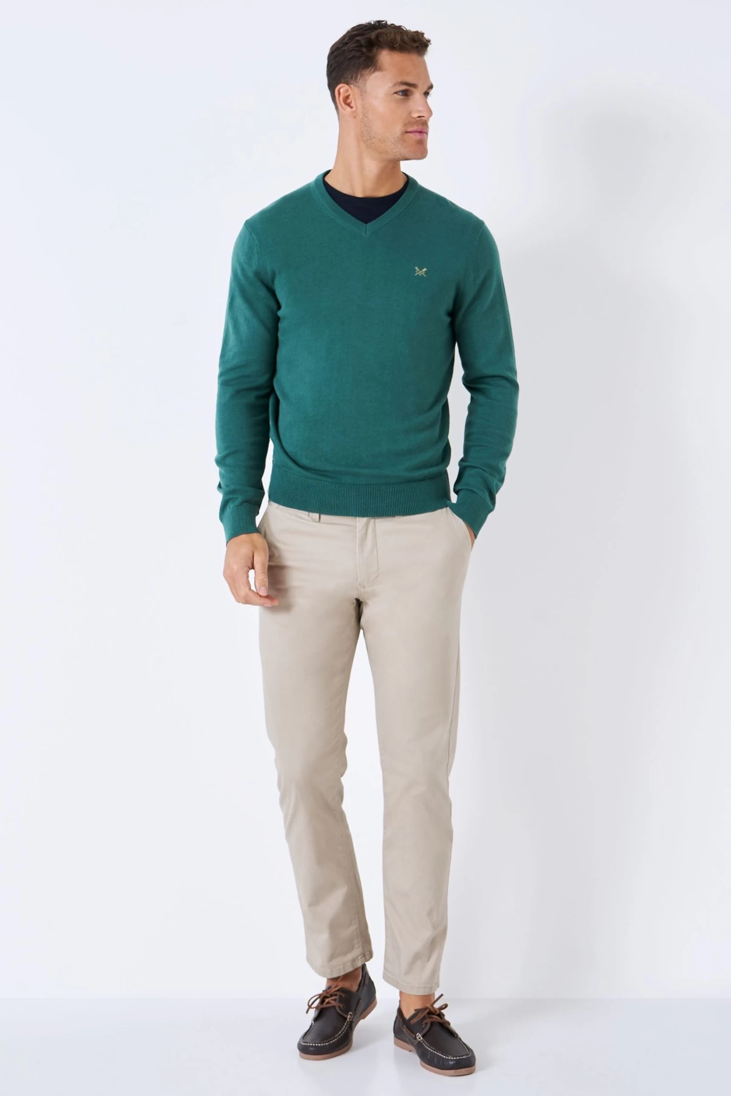 Crew Clothing Company Jade Green Cotton Classic Jumper 5 Crew Clothing Company Jade Green Cotton Classic Jumper - Image 3