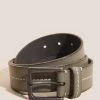 White Stuff Green Leather Stitch Belt -Fashion Men Shop D78846s