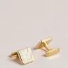 Ted Baker Gold Tone Hammrd Hammered Cufflinks
