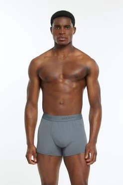 River Island Grey Raised Elastic Waistband Trunks 4 Pieces -Fashion Men Shop D84505s4