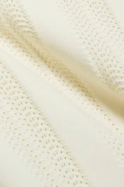 River Island Ecru Cream Pointelle Knit Polo -Fashion Men Shop D84540s6