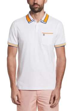 Original Penguin White Cotton Interlock Polo Shirt