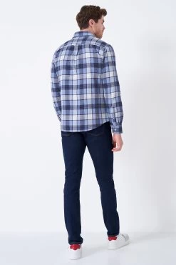 Crew Clothing Company Blue Check Print Cotton Classic Shirt 9 Crew Clothing Company Blue Check Print Cotton Classic Shirt -Fashion Men Shop D89435s3
