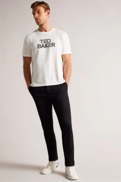 Ted Baker Kenedy White Short Sleeved Regular Fit Branded T-Shirt -Fashion Men Shop D90605s3