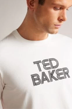 Ted Baker Kenedy White Short Sleeved Regular Fit Branded T-Shirt -Fashion Men Shop D90605s4
