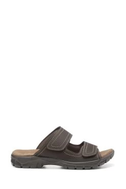 Hotter Eduardo Touch-Fastening Regular Fit Brown Sandals