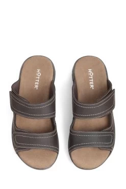 Hotter Eduardo Touch-Fastening Regular Fit Brown Sandals -Fashion Men Shop D95860s3