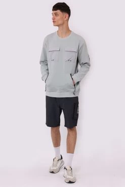 Religion Regular Fit Crew Neck Sweat With Chest Pockets -Fashion Men Shop K47798s4