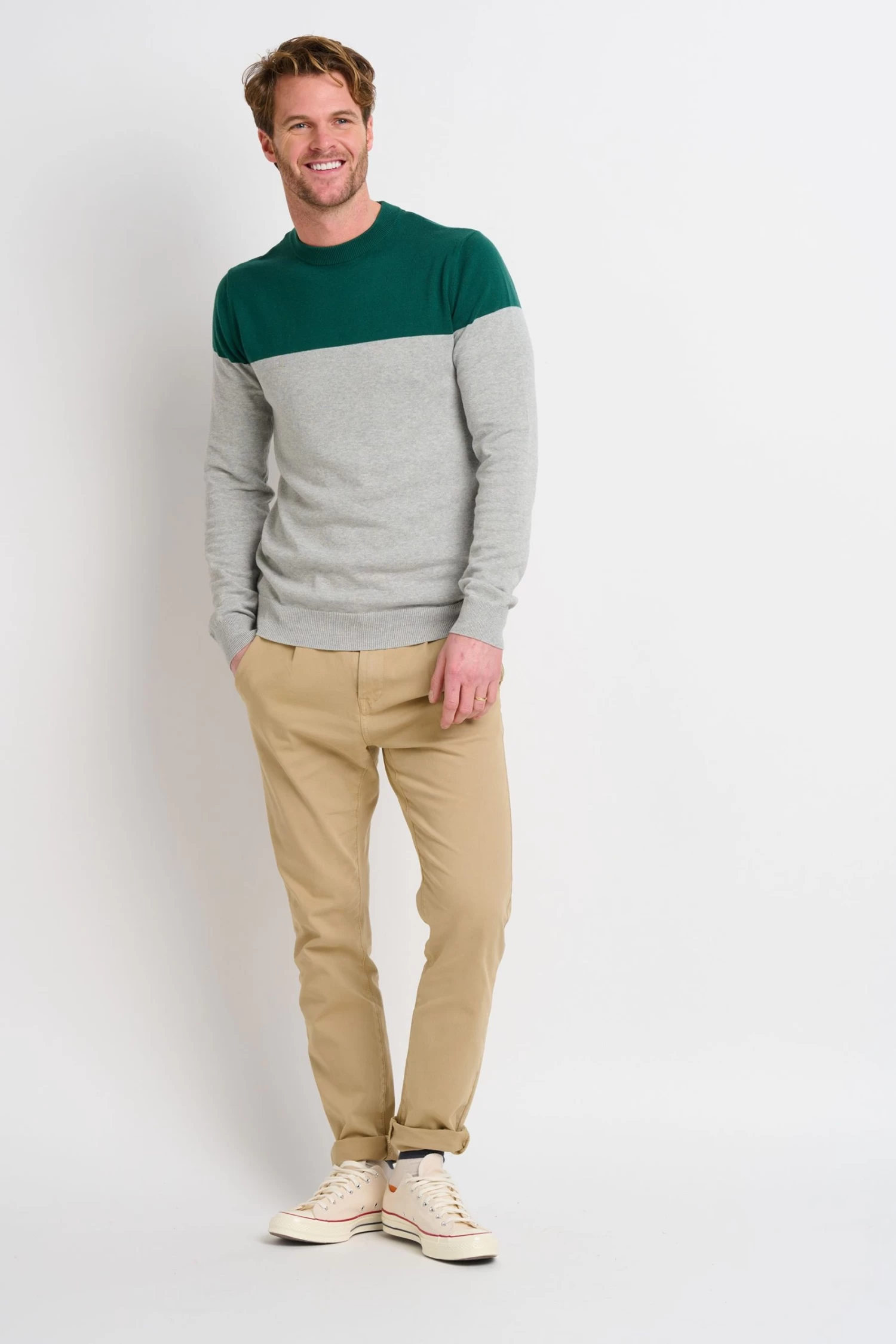 Brakeburn Colour Block Crew Neck Jumper 6 Brakeburn Colour Block Crew Neck Jumper - Image 4