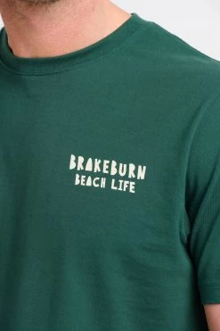 Brakeburn Landscape Lino Green Tee -Fashion Men Shop K56449s3