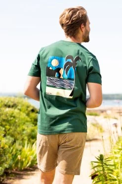 Brakeburn Landscape Lino Green Tee -Fashion Men Shop K56449s5