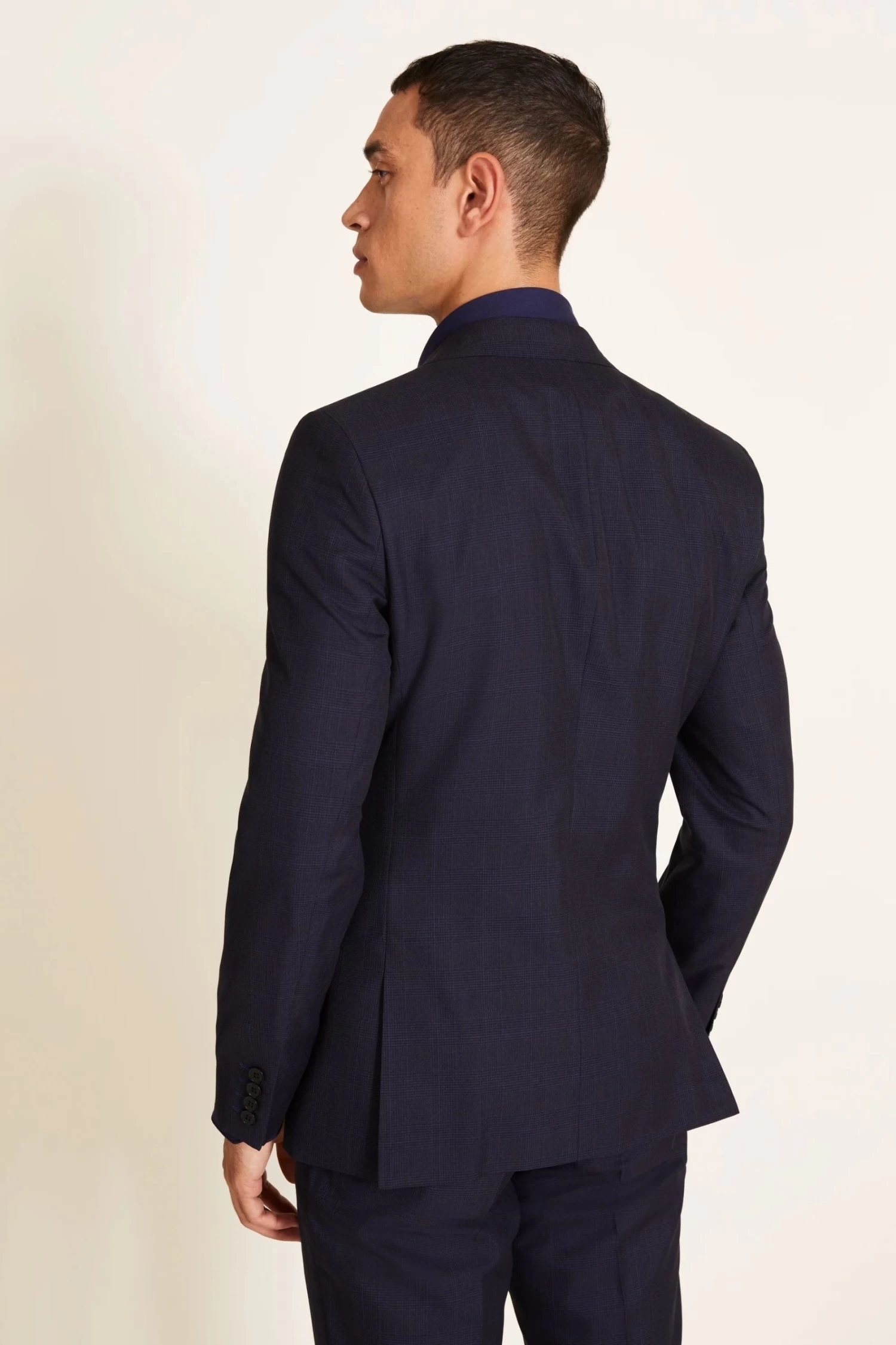 MOSS Blue Ink Slim Fit Eco Check Jacket 5 MOSS Blue Ink Slim Fit Eco Check Jacket - Image 3