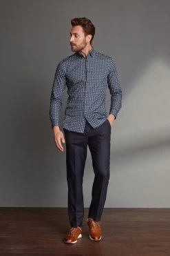 Next Signature 100% Wool Trousers With Motion Flex Waistband -Fashion Men Shop M32902s2