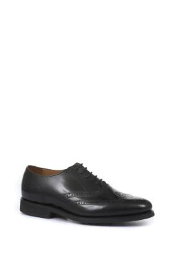Jones Bootmaker Black Mayfair Goodyear Welted Men's Leather Oxford Brogues -Fashion Men Shop M44504s4
