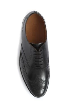 Jones Bootmaker Black Mayfair Goodyear Welted Men's Leather Oxford Brogues -Fashion Men Shop M44504s5