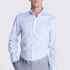 MOSS Tailored Fit Sky Twill Zero Iron Shirt -Fashion Men Shop M47087s