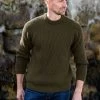 Celtic & Co. Mens Green Ribbed Fisherman's Jumper -Fashion Men Shop M62149s