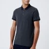 French Connection Charcoal/Navy Contrast Collar Polo -Fashion Men Shop M87752s