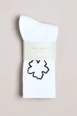 Ted Baker Magsok Sports White Socks With Magnolia Placement