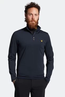 Lyle & Scott Blue Tech 1/4 Zip Midlayer Jumper