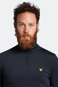 Lyle & Scott Blue Tech 1/4 Zip Midlayer Jumper -Fashion Men Shop M88266s4