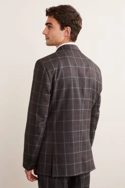 Next Grey/Brown Trimmed Check Suit: Jacket -Fashion Men Shop M89 947s3