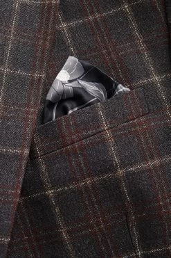 Next Grey/Brown Trimmed Check Suit: Jacket -Fashion Men Shop M89 947s9