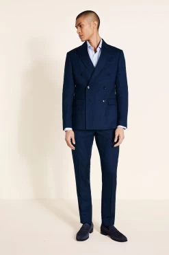 MOSS Blue Slim Fit Twisted Suit: Jacket -Fashion Men Shop M95 998s4