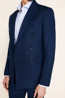 MOSS Blue Slim Fit Twisted Suit: Jacket -Fashion Men Shop M95 998s5
