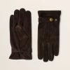 MOSS Chocolate Brown Suede Adjustable Gloves