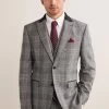 Next Grey Nova Fides Tailored Fit Check Suit: Jacket 1 Next Grey Nova Fides Tailored Fit Check Suit: Jacket -Fashion Men Shop M97 502s