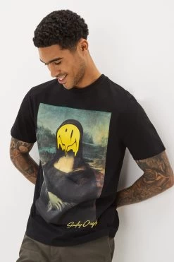 Next Black Smiley Art Print T-Shirt