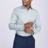 MOSS Tailored Fit Blue Double Cuff Twill Shirt -Fashion Men Shop N02254s