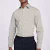 MOSS Tailored Fit Green Performance Stretch Shirt -Fashion Men Shop N02263s