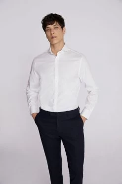 MOSS Regular Fit Dobby White Shirt