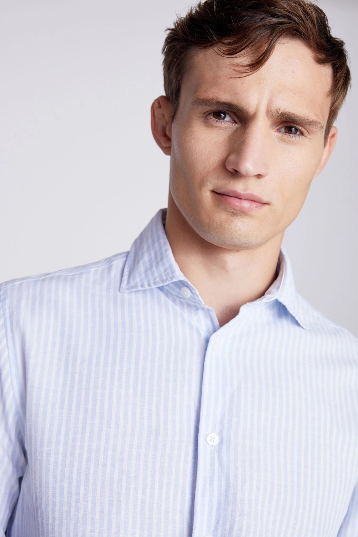 MOSS Tailored Fit Blue Stripe Lightweight Shirt 6 MOSS Tailored Fit Blue Stripe Lightweight Shirt - Image 4