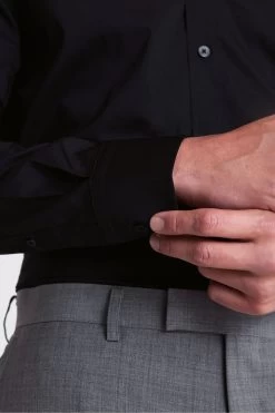 MOSS Regular Fit Stretch Navy Blue Shirt -Fashion Men Shop N02339s3