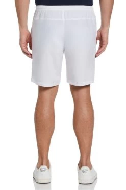 Original Penguin Mens Tennis Solid White Shorts -Fashion Men Shop N40662s2