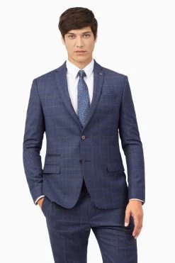 Ted Baker Tailoring Blue Check Slim Suit: Jacket