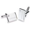 Ivory & Co Groom Rhodium Crystal Engraved Cufflinks