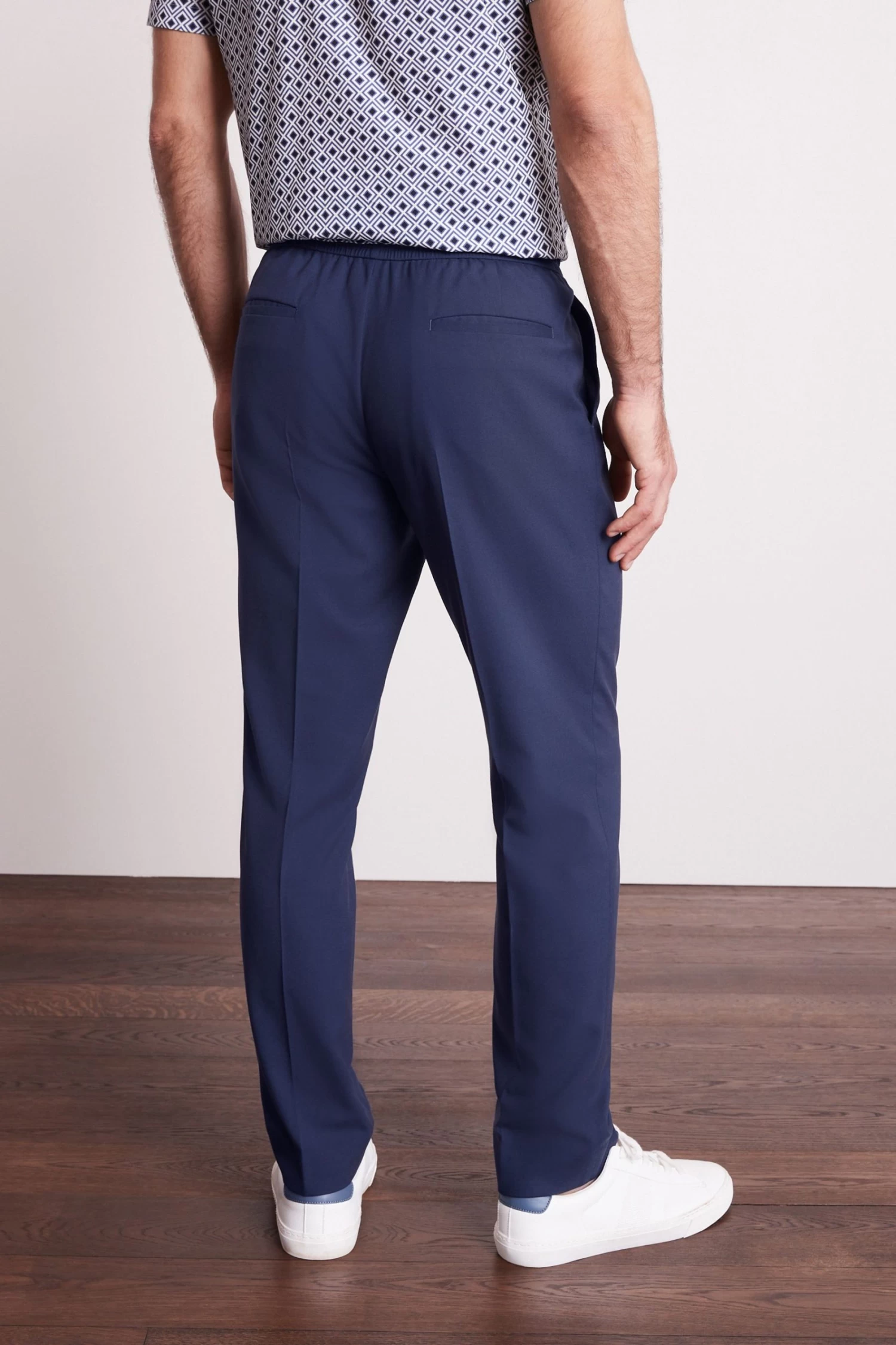 Next Navy Blue Drawstring Stretch Formal Trousers 5 Next Navy Blue Drawstring Stretch Formal Trousers - Image 3