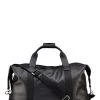 OSPREY LONDON Black Tumbled Leather Toby Weekender Bag
