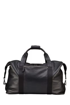 OSPREY LONDON Black Tumbled Leather Toby Weekender Bag -Fashion Men Shop T19958s2