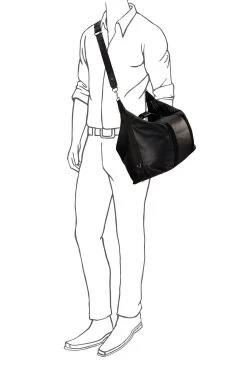 OSPREY LONDON Black Tumbled Leather Toby Weekender Bag -Fashion Men Shop T19958s6